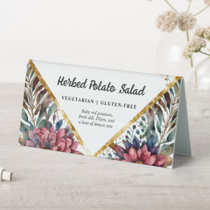 Elegant Salad Buffet Burgundy Navy Blue Floral