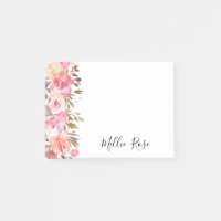 Elegant Salmon Pink Floral Name