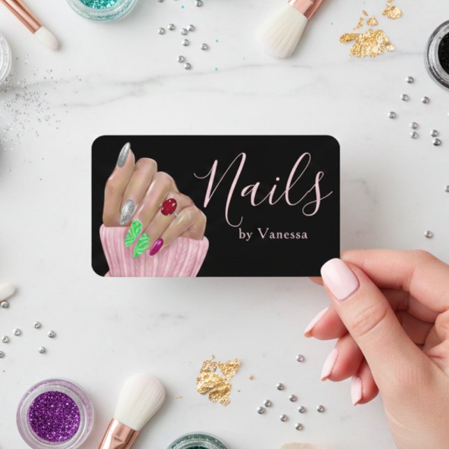 Elegant Salon Branding Premium Nail Artist Business Card (Creator Uploaded)