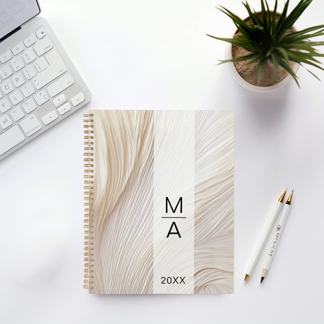 Elegant Salon Monogram Waves Planner (Creator Uploaded)