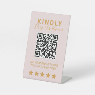Elegant Salon Social Media Display Stand Pedestal Sign