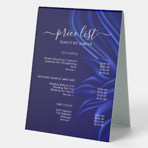 Elegant Salon & Spa Price List Table Tent