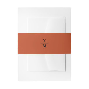 Elegant Sample Orange Minimalist Invitation Belly Band