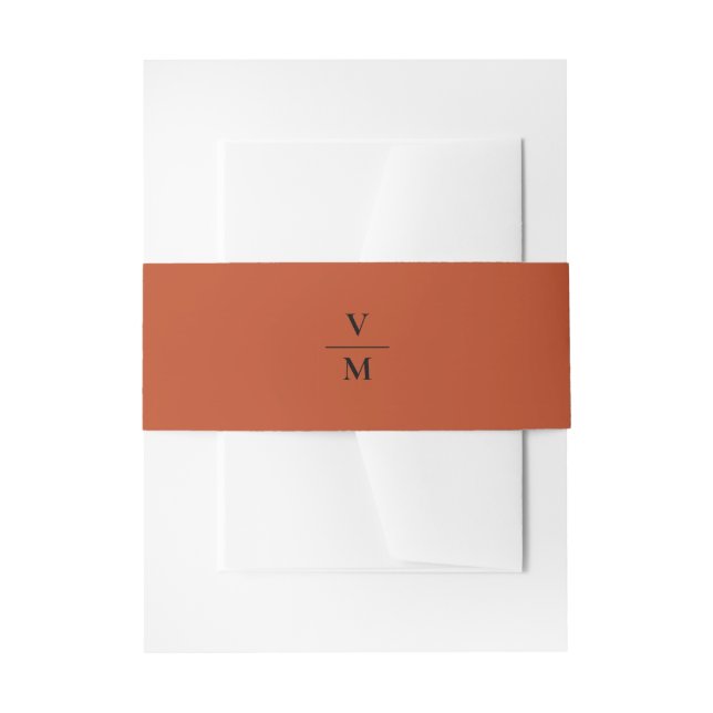 Elegant Sample Orange Minimalist Invitation Belly Band (Front Example)