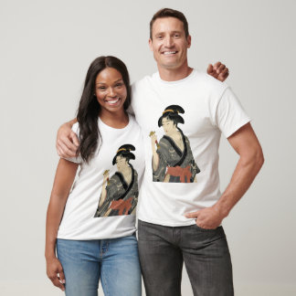 Elegant Samurai Woman in Tropical Jungle T-Shirt