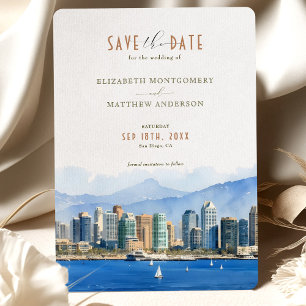 Elegant San Diego, California Save-the-Date Invitation