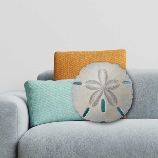 Elegant Sand Dollar Beach Decor Round Cushion (Creator Uploaded)