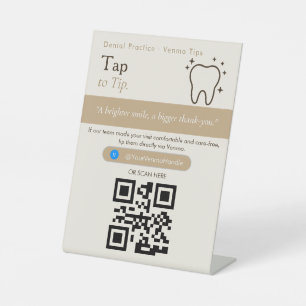 Elegant Sand Scan to Tip QR Code Sign Venmo Tips