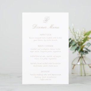 Elegant Sandy Neutral Traditional Wedding Menu