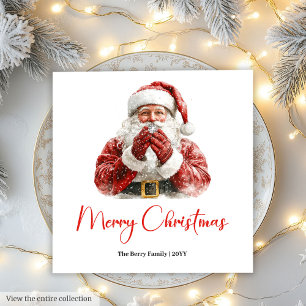 Elegant Santa Claus Classic Festive Holiday Napkin
