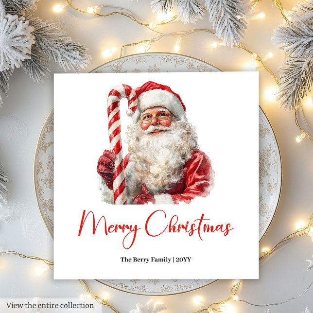 Elegant Santa Claus Minimalist Cozy Christmas Chic Napkin (Elegant Santa Claus Minimalist Cozy Christmas Napkin)