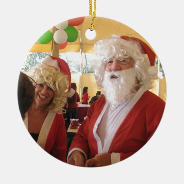 Elegant Santa Collection. Ceramic Tree Decoration (Front)