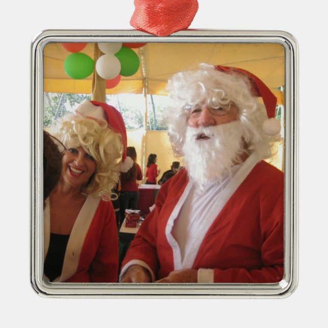 Elegant Santa Collection. Metal Ornament (Front)
