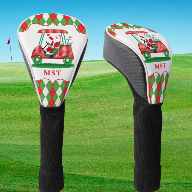 Elegant Santa Golf Christmas Monogram Head Cover (Creator Uploaded)