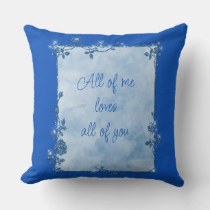 Elegant Sapphire Blue Sparkle Frame Valentine  Cushion