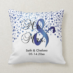 Elegant Sapphire Dots   Wedding   Personalise Cushion
