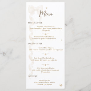 Elegant Satin Bow Wedding Flat Menu