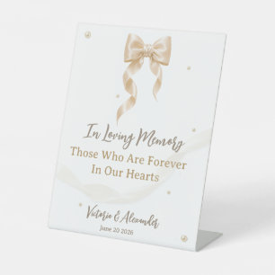 Elegant Satin Bow Wedding Pedestal Sign