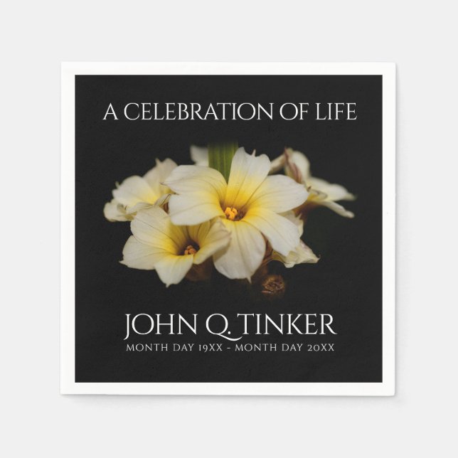 Elegant Satin Flowers on Black Napkin (Front)