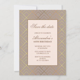 Elegant Save the date 44th birthday invitations 