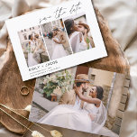 Elegant Save the Date 4 Photo Minimalist<br><div class="desc">Modern and Elegant Landscape Horizontal Four (4) Photo Save the Date Wedding with hand lettered script typography. The save the date invitation magnet includes script typography and chic and simple design that you can add your customised engagement photograph picture to.</div>