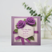 Elegant Save the Date: A Purple Rose Affair 