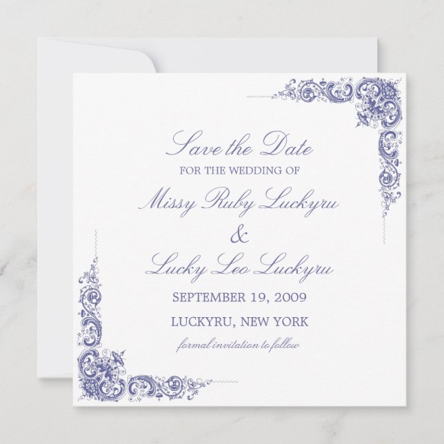 Elegant Save the Date Announcement (Front)