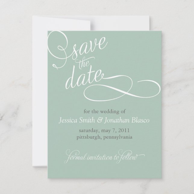 Elegant Save the Date Announcement (Front)