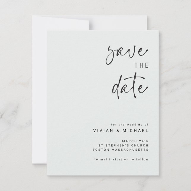 Elegant Save the Date Announcement Template (Front)