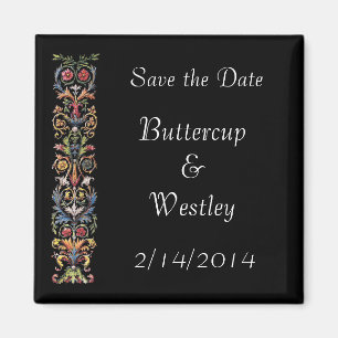 Elegant Save the Date Antique Art Custom Magnets