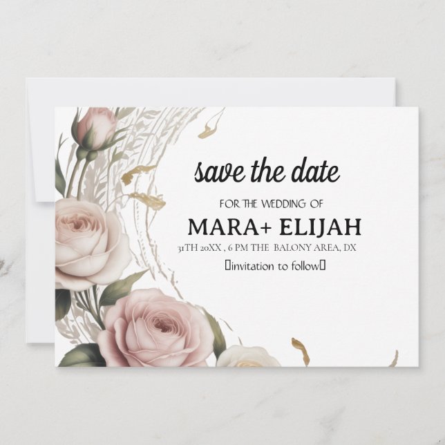 Elegant Save the Date Card (Front)