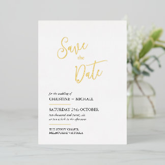 Elegant Save the Date card, laconic design