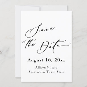 Elegant Save the Date Card Poppies Gold Confetti