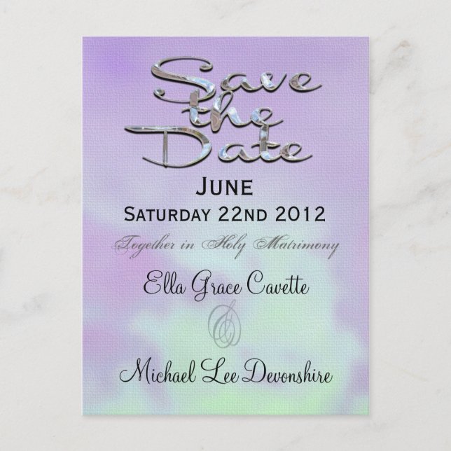 Elegant Save The Date High Noon Wedding Reminder Announcement Postcard (Front)