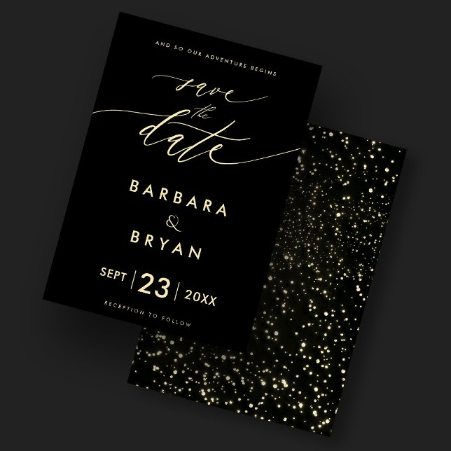 Elegant Save The Date Luxury Black Gold   Invitation (Elegant Save The Date Luxury Black Gold Invitation
)