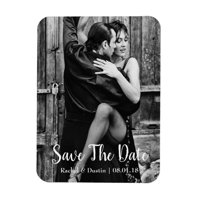 Elegant Save the Date Magnet | Script (Vertical)