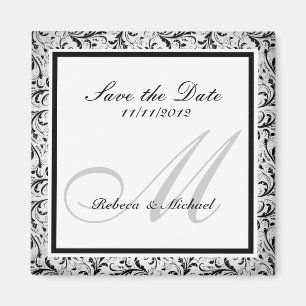 Elegant Save the Date Monogram Magnets
