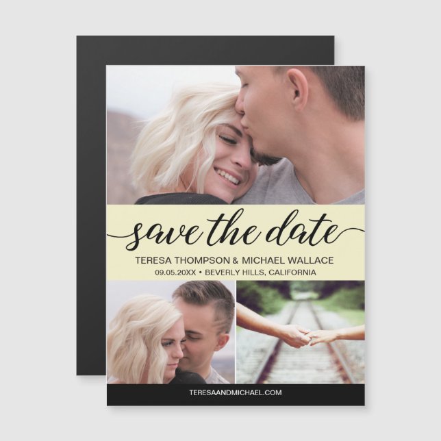 Elegant "Save the Date" Personalised Wedding Magne Magnetic Invitation (Front/Back)