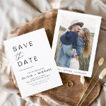 Elegant Save the Date Photo Minimalist<br><div class="desc">Wedding Elegant Save the Date Cards that have a photo on the front. The Save the Date cards contain a modern hand lettered cursive script typography that are elegant,  simple and modern to use after you minimalist simple wedding day celebration.</div>