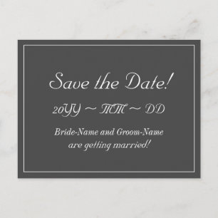Elegant "Save the Date!" Postcard