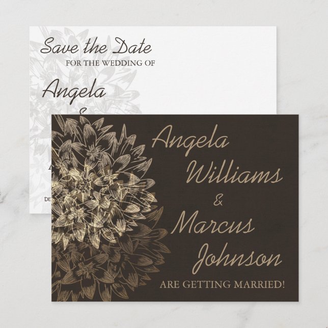Elegant Save the Date Postcard (Front/Back)