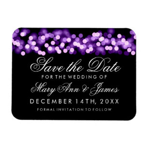 Elegant Save The Date Purple Hollywood Glam Magnet