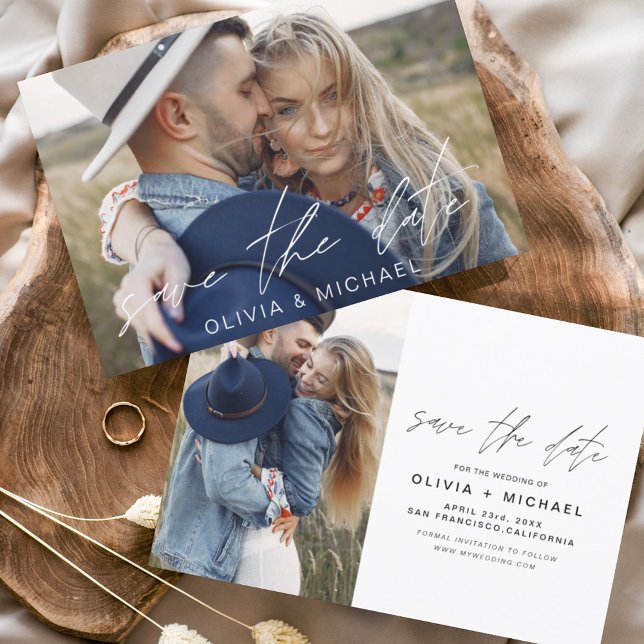 Elegant Save the Date Script Handwritten Photo (Creator Uploaded)