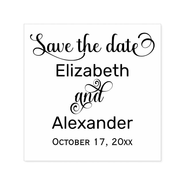 Elegant Save the Date Typography Monogram Self-inking Stamp (Design)