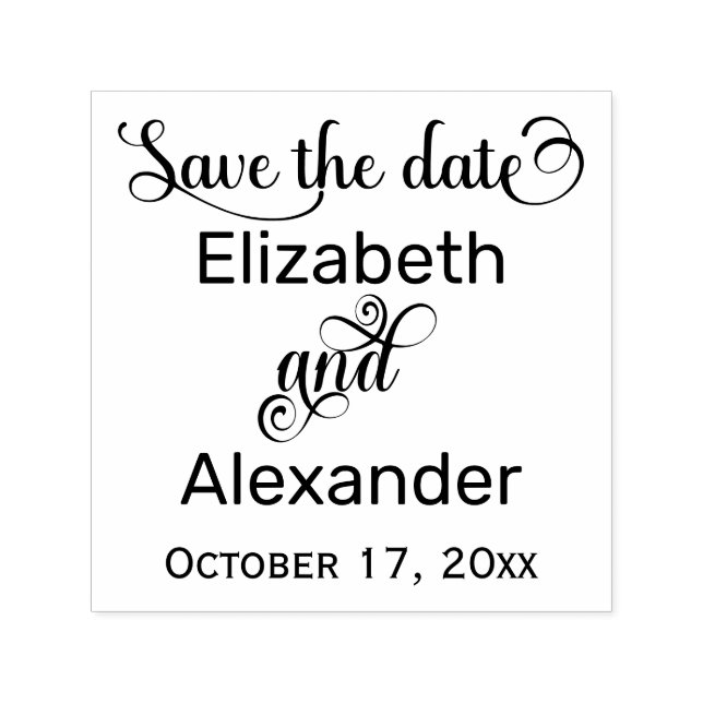 Elegant Save the Date Typography Monogram Self-inking Stamp (Design)