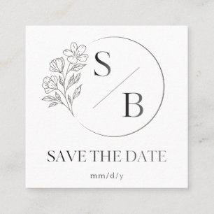 Elegant Save the Date Wedding Calling Card Minimal