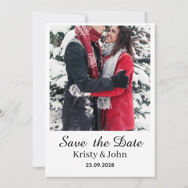 Elegant Save the Date Wedding Card (Front)