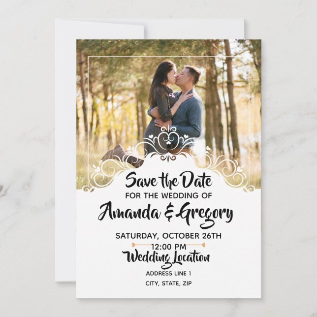 Elegant Save the Date Wedding Invitation (Front)
