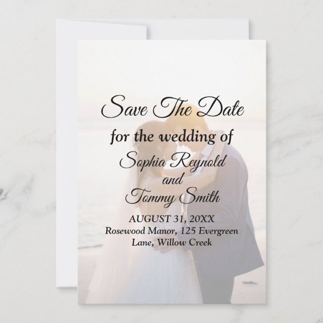 Elegant Save the Date Wedding Invitation Card (Front)