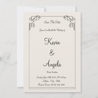 Elegant Save The Date Weeding Invitation